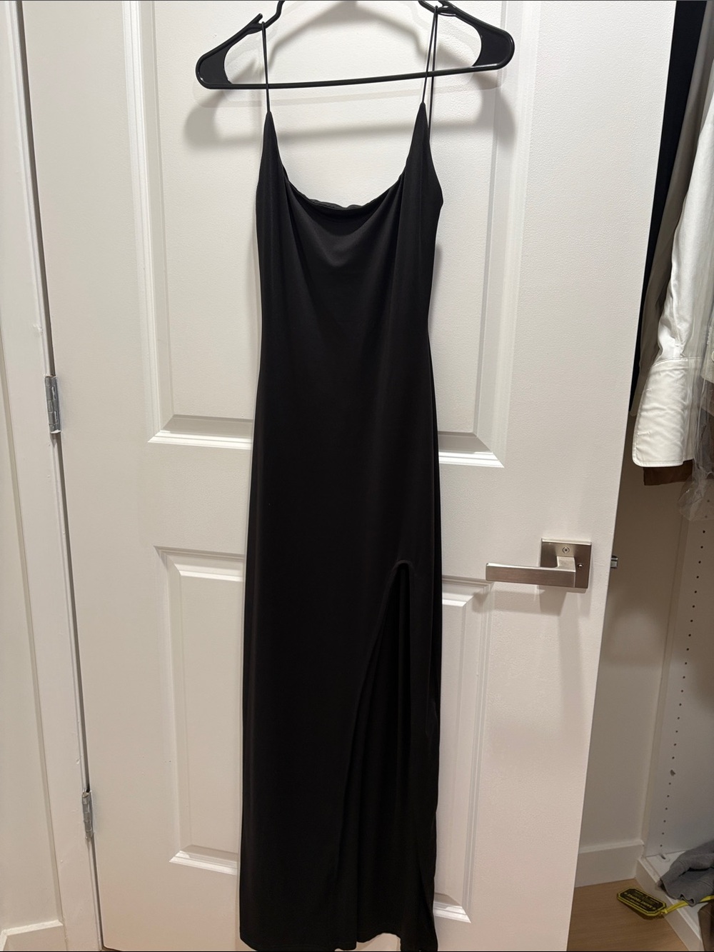 Elegant Black Slip Dress with Side Slit